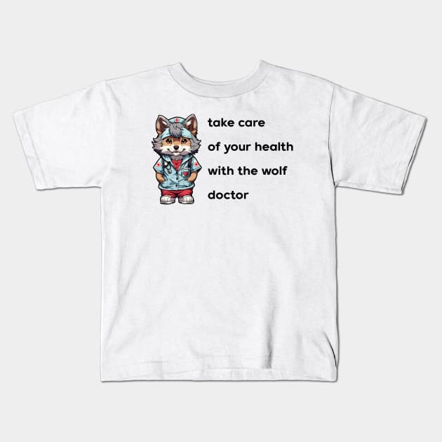 mr. health wolf Kids T-Shirt by Mamski Store